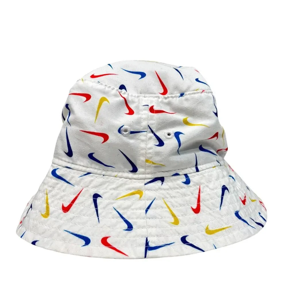 Nike Toddler Swoosh Logo Bucket Hat in White Multi Color